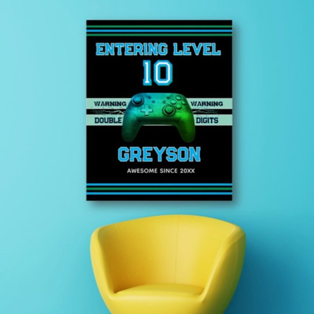 Poster Double digits! Ten Year old's Birthday  (Créateur téléchargé)