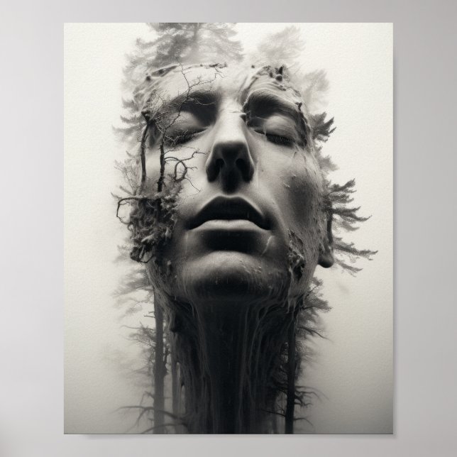 Poster Double exposition Photographie Traces paisibles de (Devant)