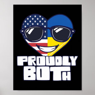 Poster Double nationalité fièrement États-Unis Ukraine 