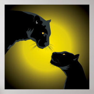 Poster Double Panthers noir
