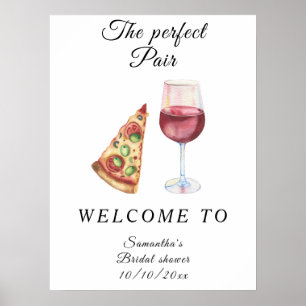 Poster Douce aquarelle de douche de mariée Parfait accuei