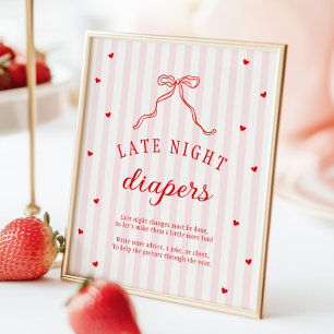 Poster Douce Baby Shower Couches Tardives