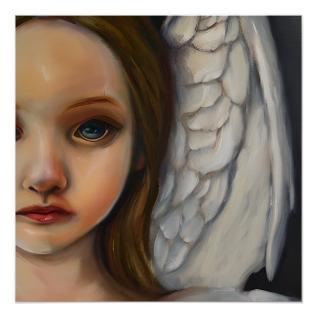 Poster douce fille ange (Devant)