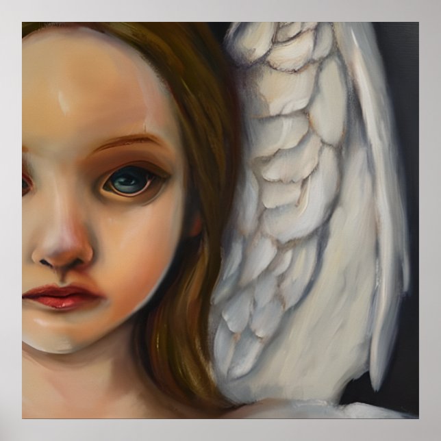 Poster douce fille ange (Devant)