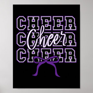 Poster Douce Fille de Cheerleader de Sport à l'Arc Violet
