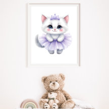 Douce Princesse Chatte Blanche en Tutu Violet Roya