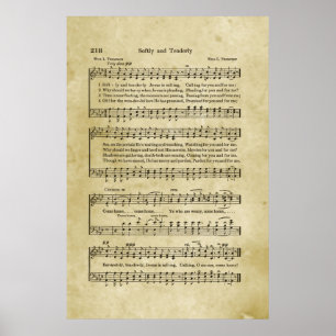 Poster Doucement et tendrement musique de feuille de