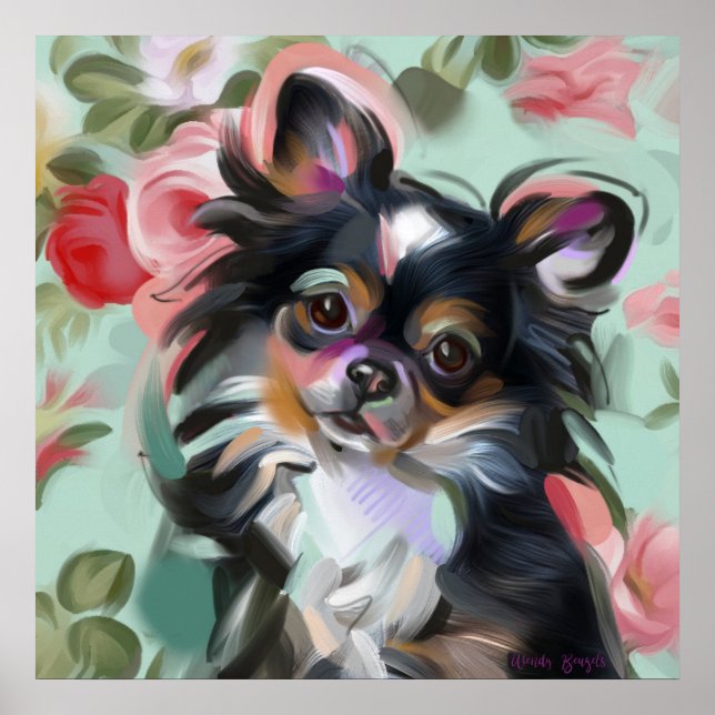 Poster 'Douceur' Chihuahua imprimé d'art pour chien (Devant)