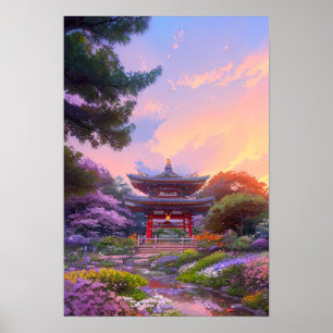 Poster Douceur et grâce dans le sanctuaire japonais
