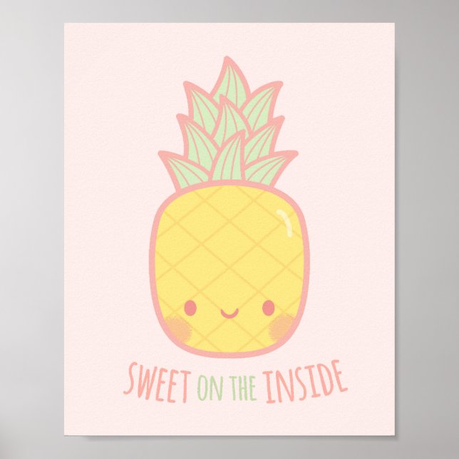 Poster Douceur mignonne sur le Décor intérieur en ananas (Devant)
