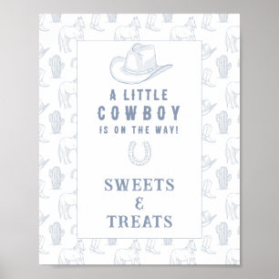 Poster Douceurs et friandises de cow-boy pour la baby sho