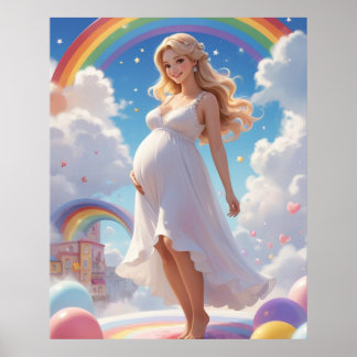 Poster Douche avec Love Baby shower Art