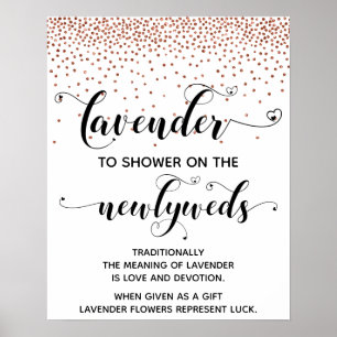 Poster Douche Coeur Confetti Cuivre avec Lavande Signal