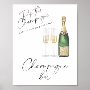 Poster Douche de champagne - Bar à champagne
