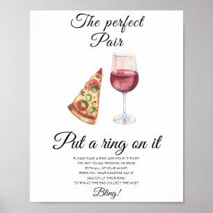 Poster Douche nuptiale à paire parfaite Mettez une bague 