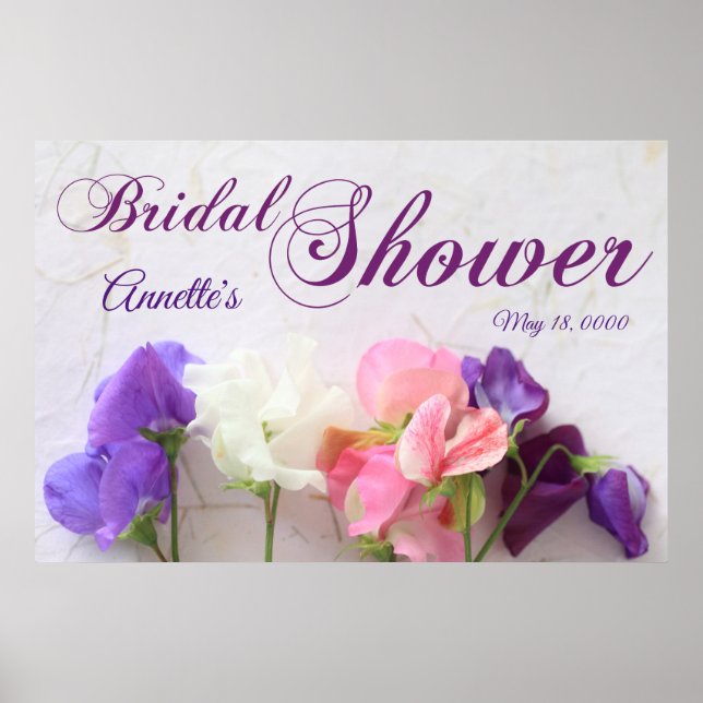 Poster Douche nuptiale de pois doux frais (Devant)