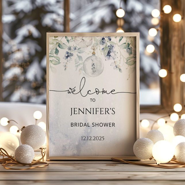 Poster Douche nuptiale d'hiver bienvenue (Créateur téléchargé)