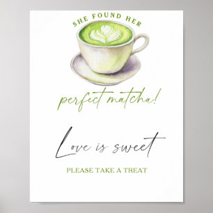 Poster Douche nuptiale Matcha L'amour est doux prendre un