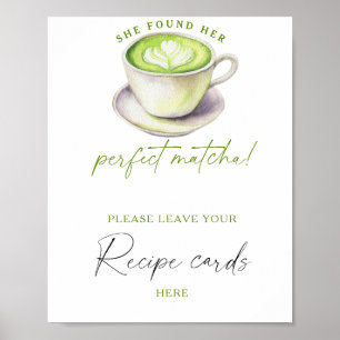 Poster Douche nuptiale Matcha Votre carte de recette ici