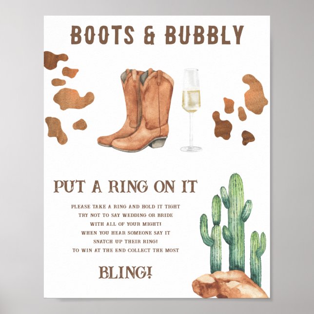 Poster Douche nuptiale occidentale Mettez une bague sur l (Devant)