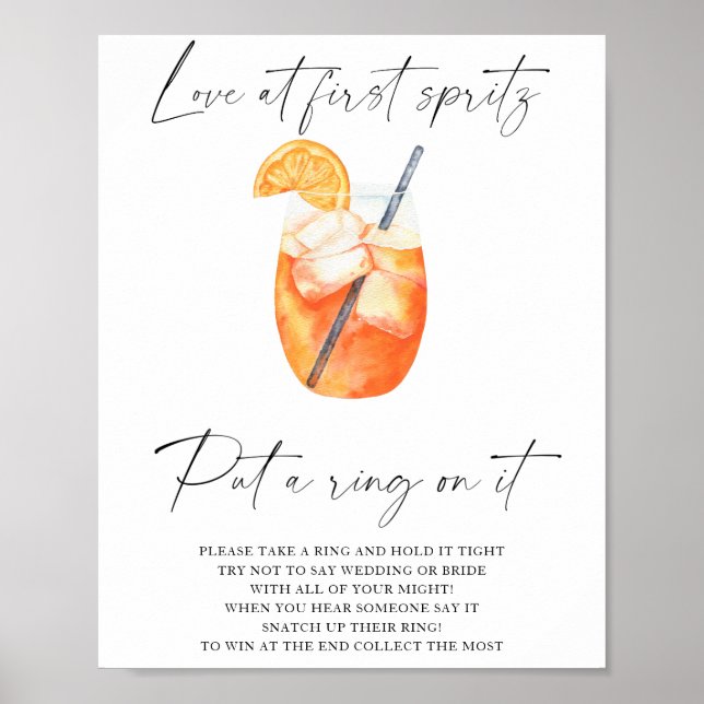 Poster Douche nuptiale Spritz - mettre une bague sur le j (Devant)