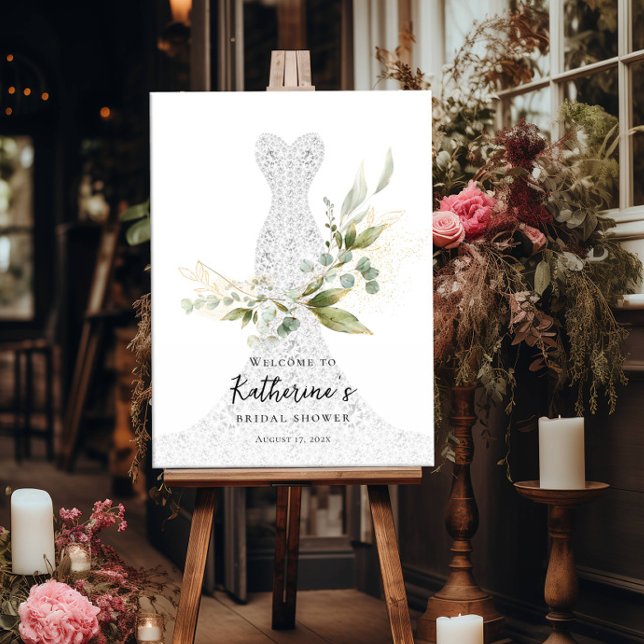 Poster Douche nuptiale verte bienvenue (Créateur téléchargé)