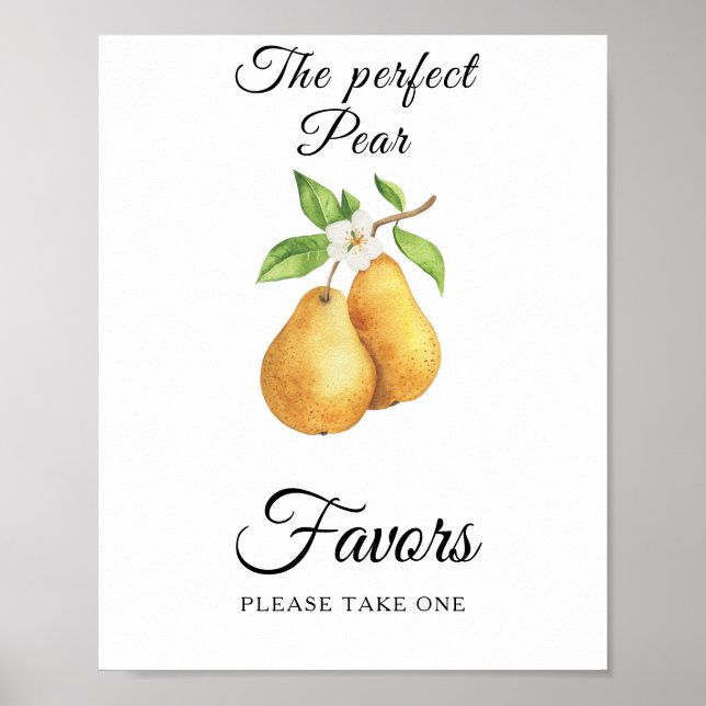 Poster Douche poire nuptiale Favoriser s'il vous plaît pr (Devant)