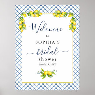 Poster Douche principale en citron nuptiale Bienvenue