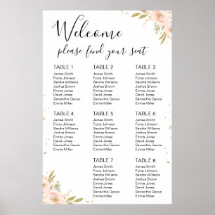 Poster Douche rose or Floral Bride arrangement de siège
