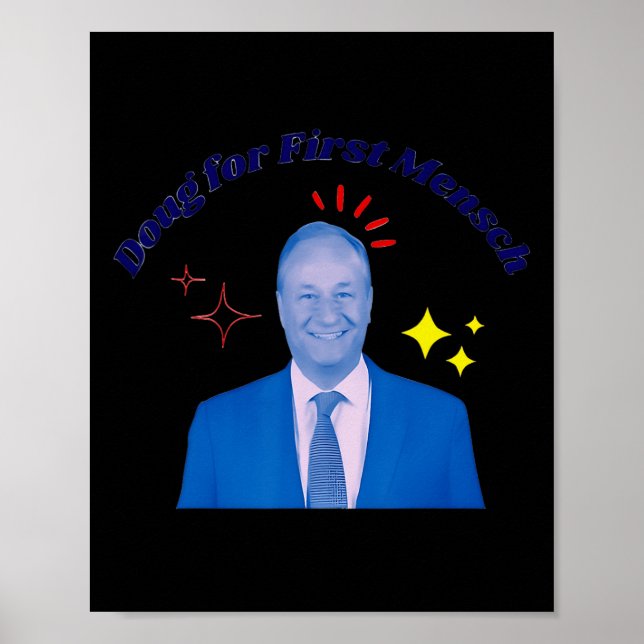 Poster Doug Pour Le Premier Mensch Yiddish Kamala Harris  (Devant)