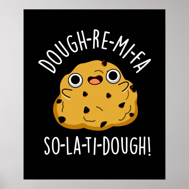 Poster Dough-Re-Mi Drôle Musique Dough Pun Dark BG (Devant)