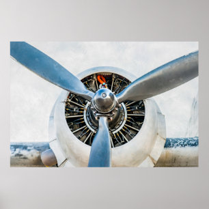 Poster Douglas DC-3 Aircraft. Hélice