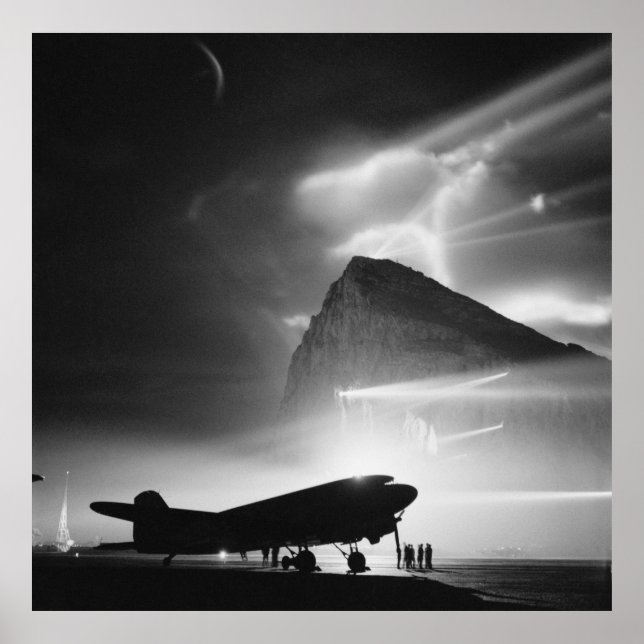 Poster Douglas DC-3 du BOAC à Gibraltar (c1940) (Devant)