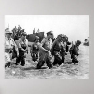 Poster Douglas MacArthur atterrit sur l'île de Leyte Phil