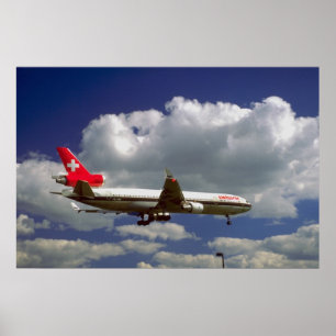 Poster Douglas MD-11 sur l'approche finale