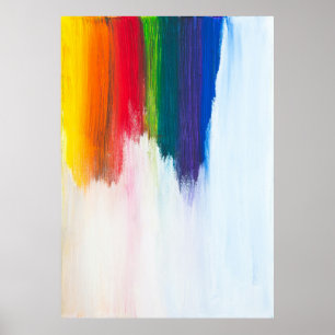 Poster Douleur abstraite jaune, orange, rouge, verte et b