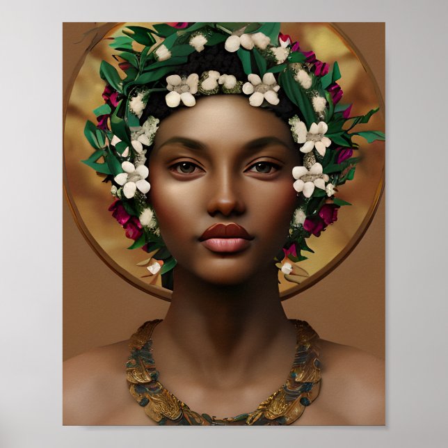Poster Douleur au pouvoir | Reine afro-américaine (Devant)