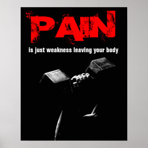 Poster Douleur Bodybuilding Fitness Inspirant Haltère