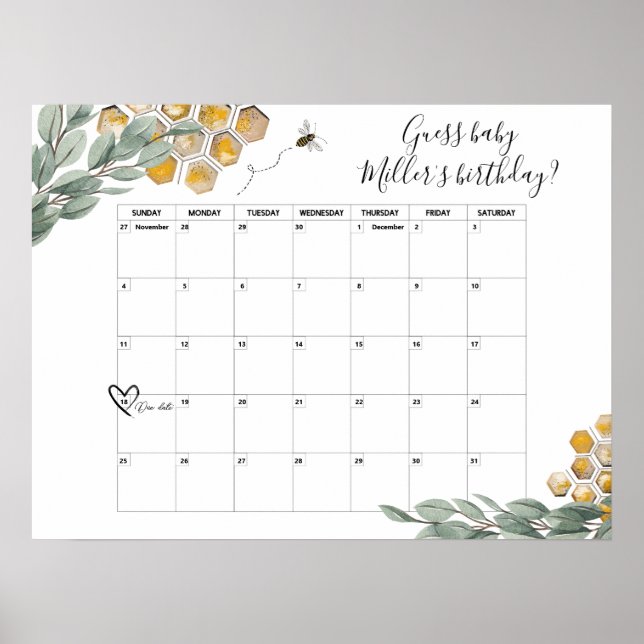 Poster Doux comme peut Bee Eucalyptus Douche Date d'échéa (Devant)