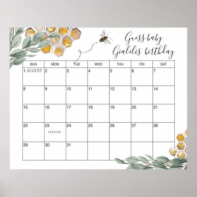 Poster Doux comme peut Bee Eucalyptus Douche Date d'échéa (Devant)