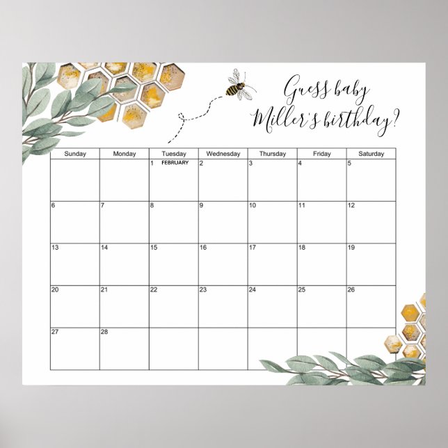 Poster Doux comme peut Bee Eucalyptus Douche Date d'échéa (Devant)