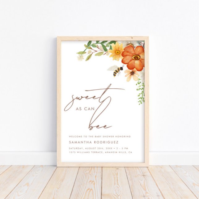 Poster Doux Comme Peut Être | Baby shower de printemps fl (Créateur téléchargé)