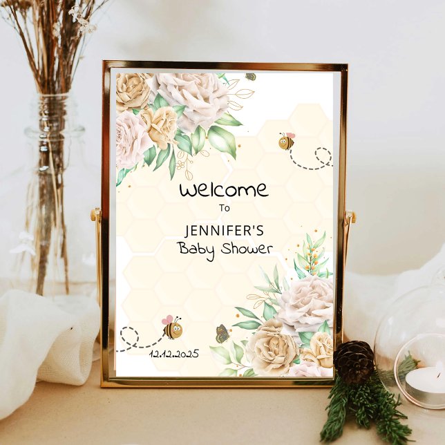 Poster Doux comme peut être baby shower signe de bienvenu (Créateur téléchargé)