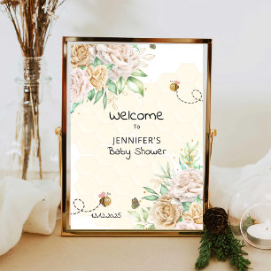 Poster Doux comme peut être baby shower signe de bienvenu