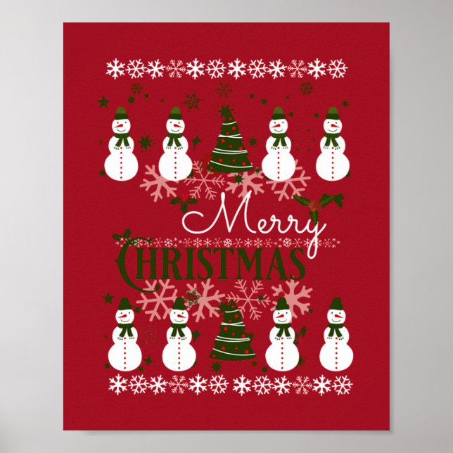 Poster Doux de vacances moche Joyeux Noël (Devant)