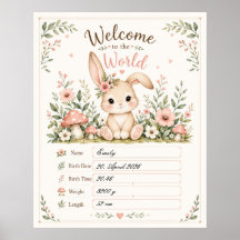 Doux design de bébé lapin avec champs de données d