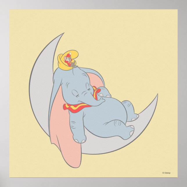 Poster Doux Dumbo et Timothy Sleeping (Devant)