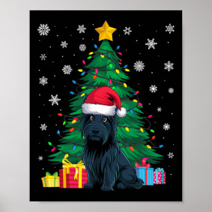Poster Doux moche sapin de Noël éclaire Scottie Chien San