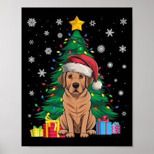 Poster Doux moche sapin de Noël éclatant Labrador Chien S