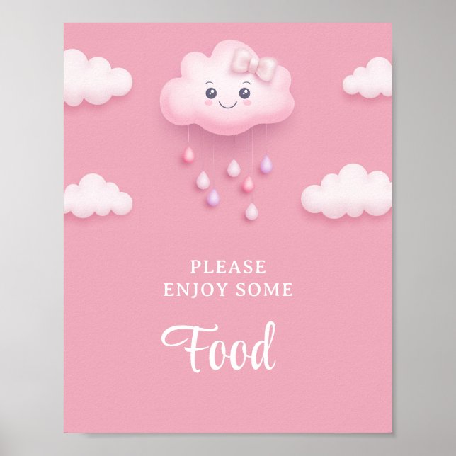 Poster Doux rose ciel blanc nuage moelleux neuf aliments  (Devant)